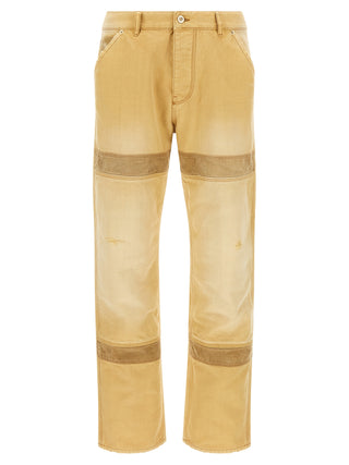 Beige Cotton Casual Pants