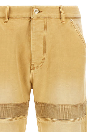 Beige Cotton Casual Pants