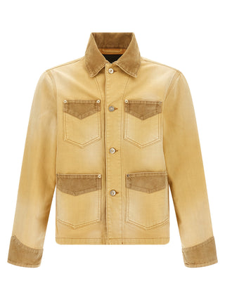Beige Cotton Denim Jacket