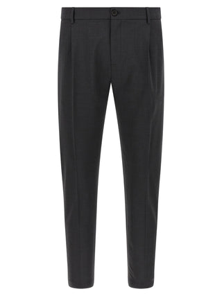 Gray Virgin Wool Cropped Pants