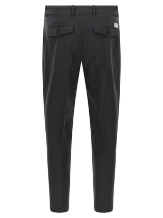 Gray Virgin Wool Cropped Pants