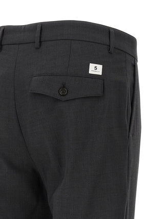 Gray Virgin Wool Cropped Pants