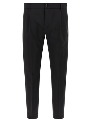 Black Virgin Wool Cropped Pants
