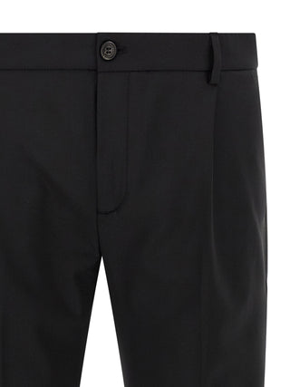 Black Virgin Wool Cropped Pants