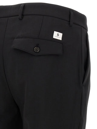 Black Virgin Wool Cropped Pants