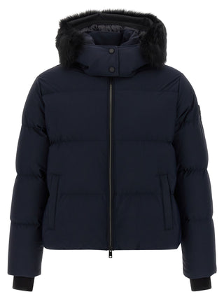 Blue Nylon Full-Length Jacket