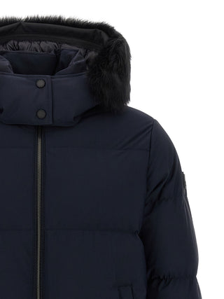 Blue Nylon Full-Length Jacket