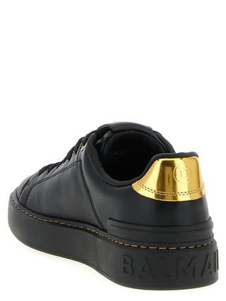 Black Lamb Leather Low Top Sneakers