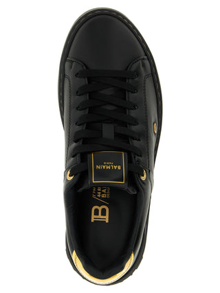 Black Lamb Leather Low Top Sneakers