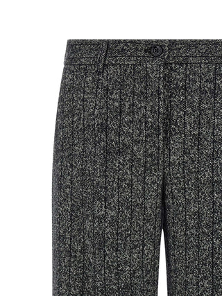 Pantalones casuales bicolor de lana virgen