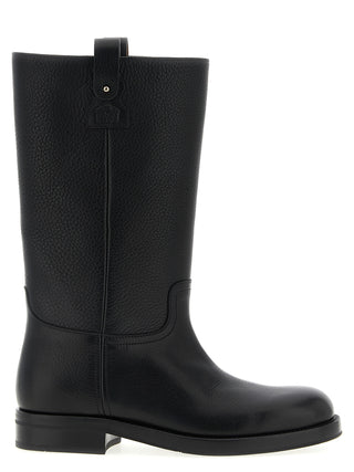 Black Calfskin Over The Knee
