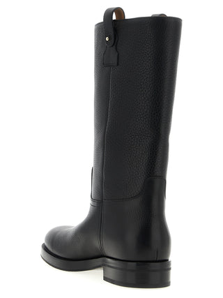 Black Calfskin Over The Knee