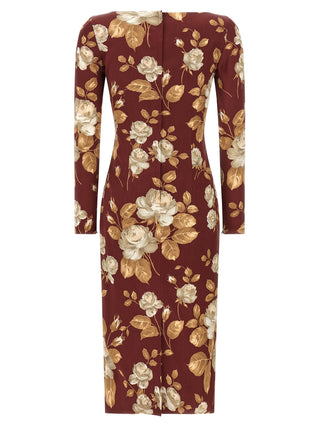 Multicolor Elastane Midi Dress