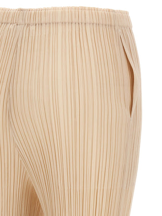Beige Polyester Casual Pants