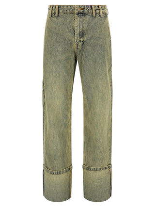 Jeans de algodón bicolor