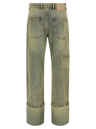 Jeans de algodón bicolor