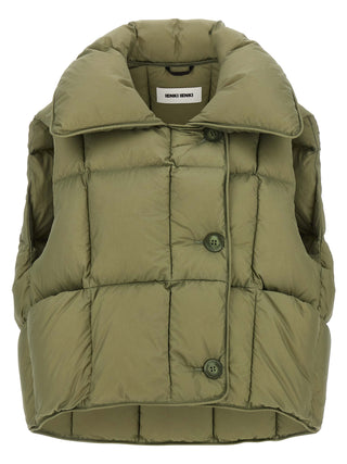 Chaqueta sin mangas bicolor de nailon