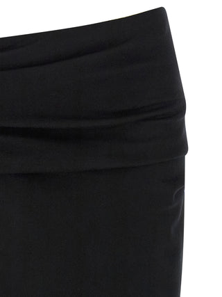 Falda midi de lana negra