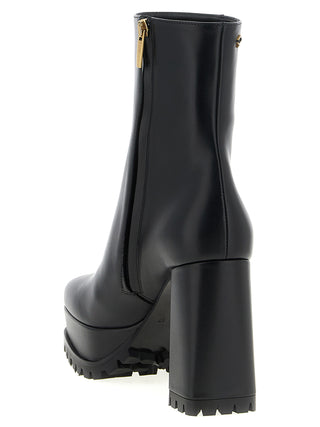 Black Calfskin Ankle Boots