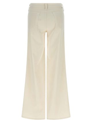 White Cotton Flared Pants