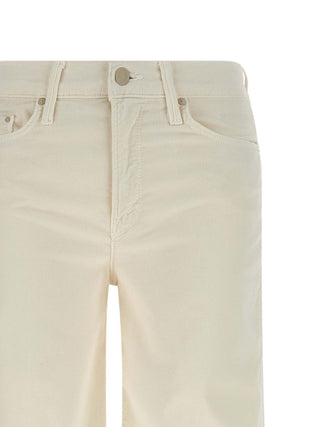 White Cotton Flared Pants