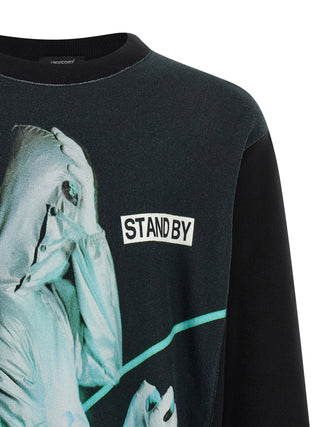 Black Cotton Sweatshirt