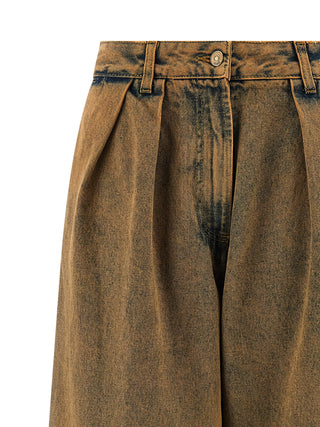 Brown Cotton Jeans Denim