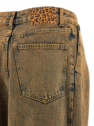 Brown Cotton Jeans Denim