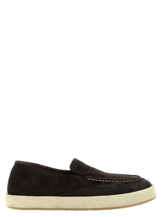 Brown Leather Slip-On Loafers