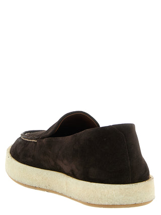 Brown Leather Slip-On Loafers