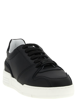 Black Leather Low Top Sneakers
