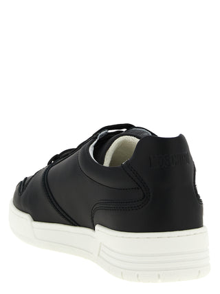 Black Leather Low Top Sneakers