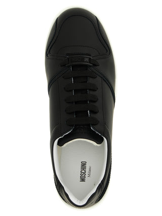 Black Leather Low Top Sneakers