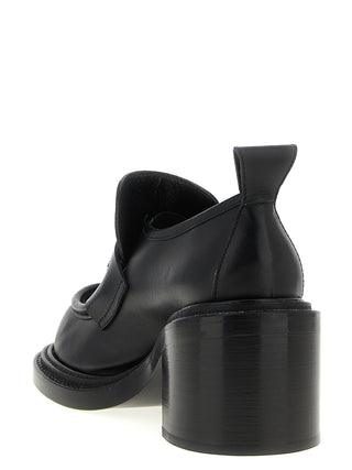 Black Leather Platform Loafers
