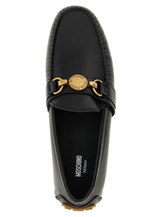 Black Leather Slip-On Loafers