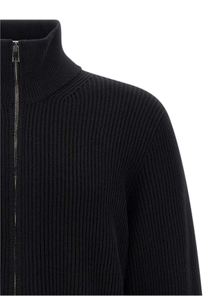 Black Merino Wool Cardigan
