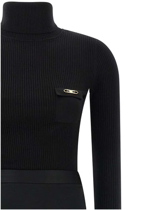 Black Lycra Midi Dress