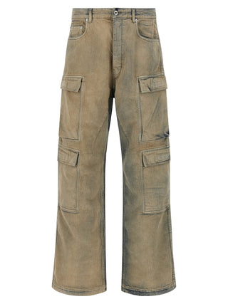 Beige Cotton Cargo Pants