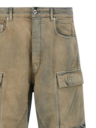 Beige Cotton Cargo Pants
