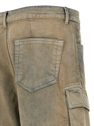 Beige Cotton Cargo Pants