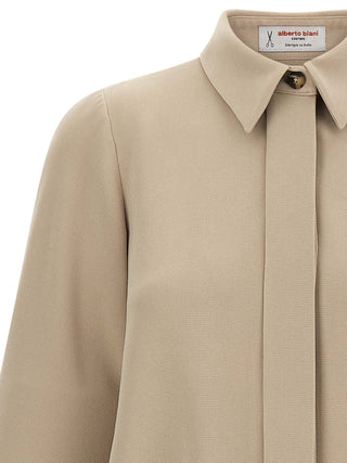 Blusa beige de triacetato  