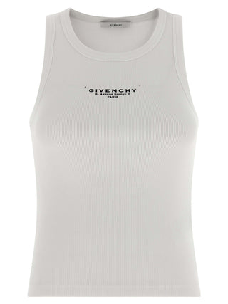 White Cotton Sleeveles T-Shirt
