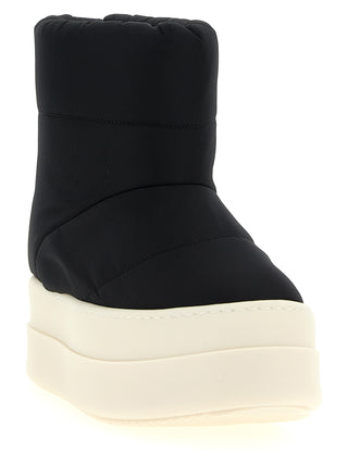 Bicolor Nylon Ankle Boots