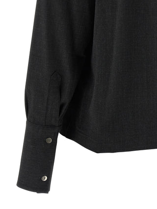 Gray Polyester Blouse