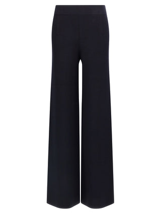 Blue Viscose Casual Pants