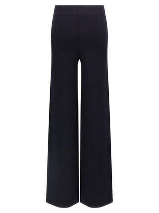 Blue Viscose Casual Pants