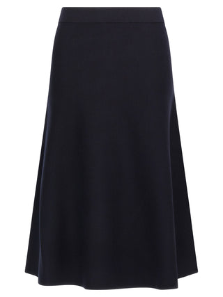 Blue Viscose Midi Skirt