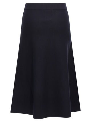 Blue Viscose Midi Skirt