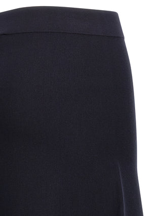Blue Viscose Midi Skirt