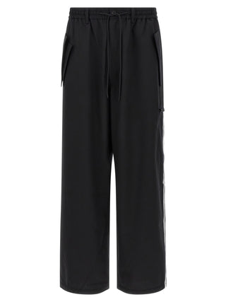 Black Polyester Casual Pants